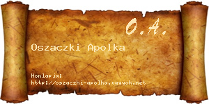 Oszaczki Apolka névjegykártya